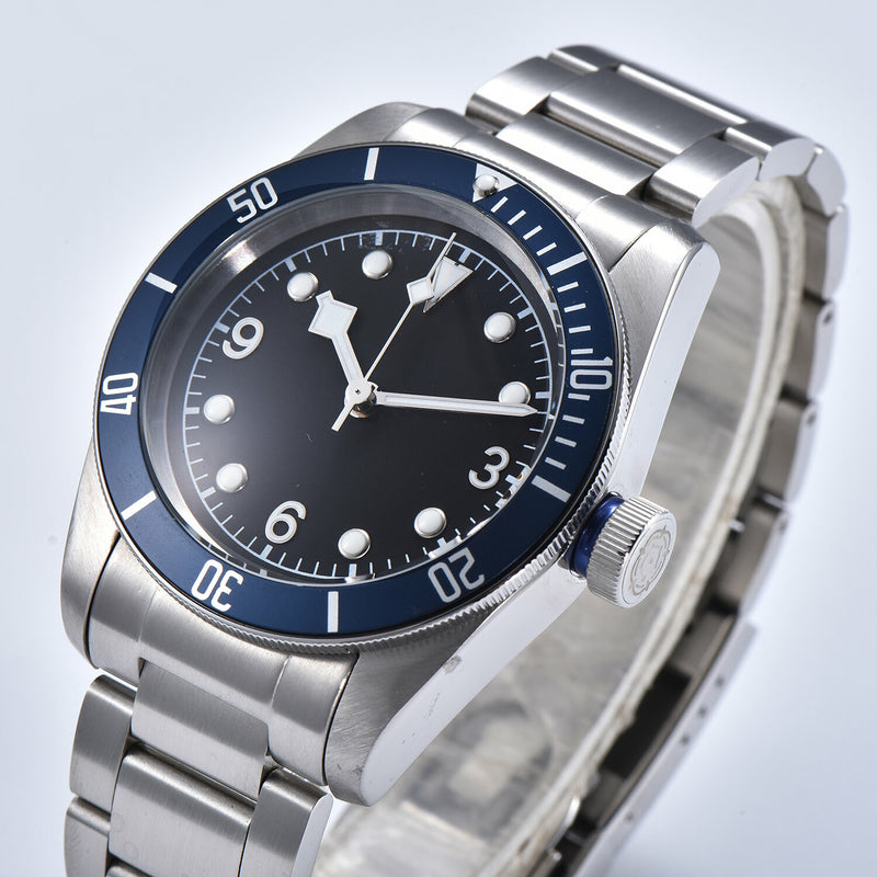 Men's mechanical self-winding watch / navy, white / suit, popular brand / fashion B59