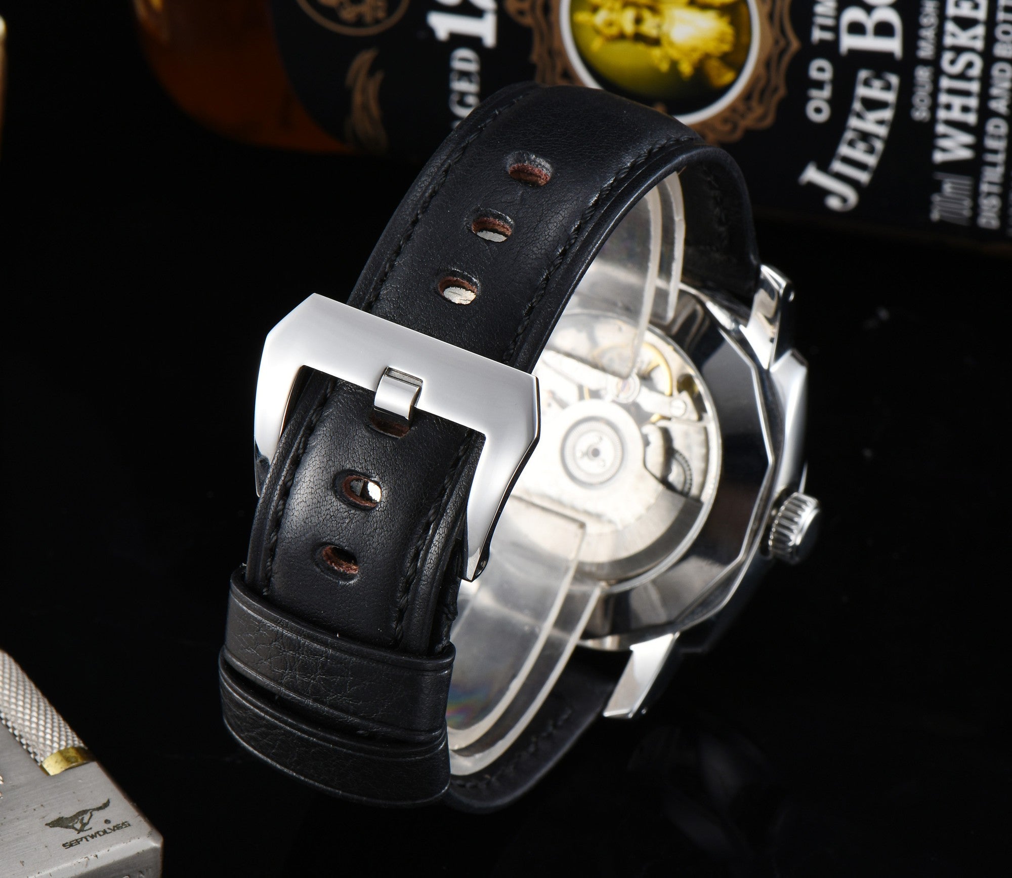 Parnis Military 44mm Self-winding Watch Men's Leather Belt / Suit Popular Luxury Brand / Waterproof / Recommended P24