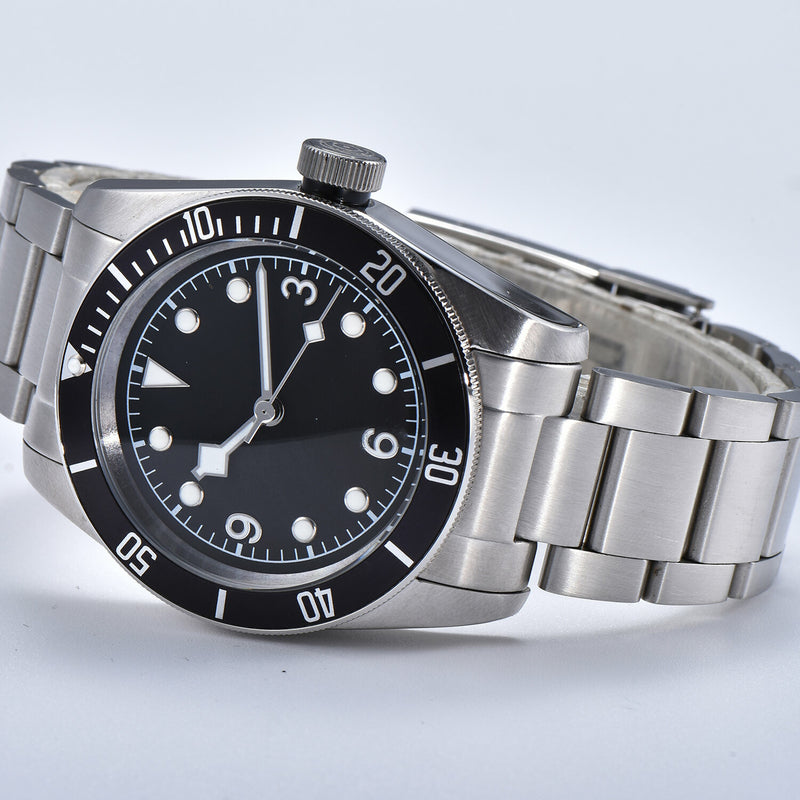 Men's mechanical self-winding black bay watch black, white / suit, popular brand / fashion B54
