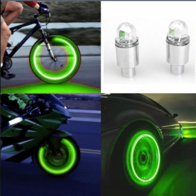 car LED lighte Tire Valve Cap cars motorcycle accessories 4pcs Auto cars Accessories wheel decoration Bike tire light deco