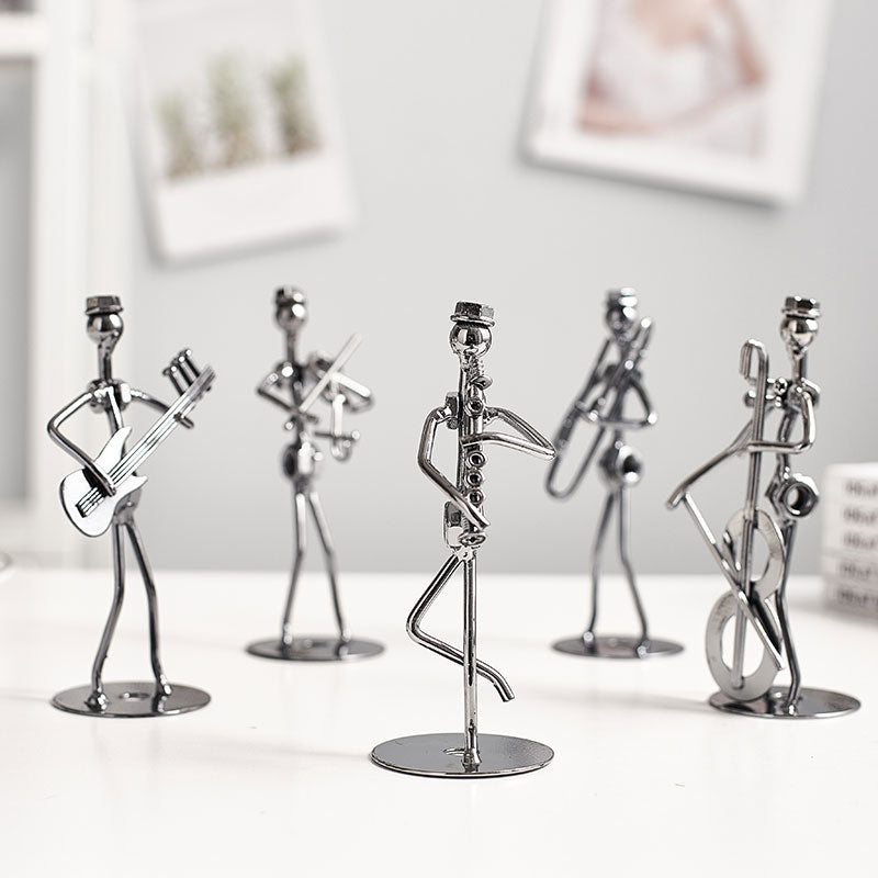 decorative antiques for home office accessories easter decoration figurine iron minifigurine man Bookshelf metal band statue