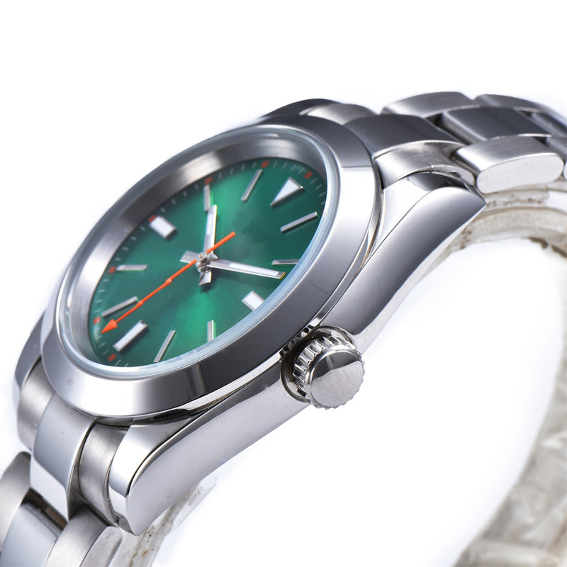 PARNIS Men's self-winding watch / high quality movement / oyster green / suit, popular luxury brand / waterproof