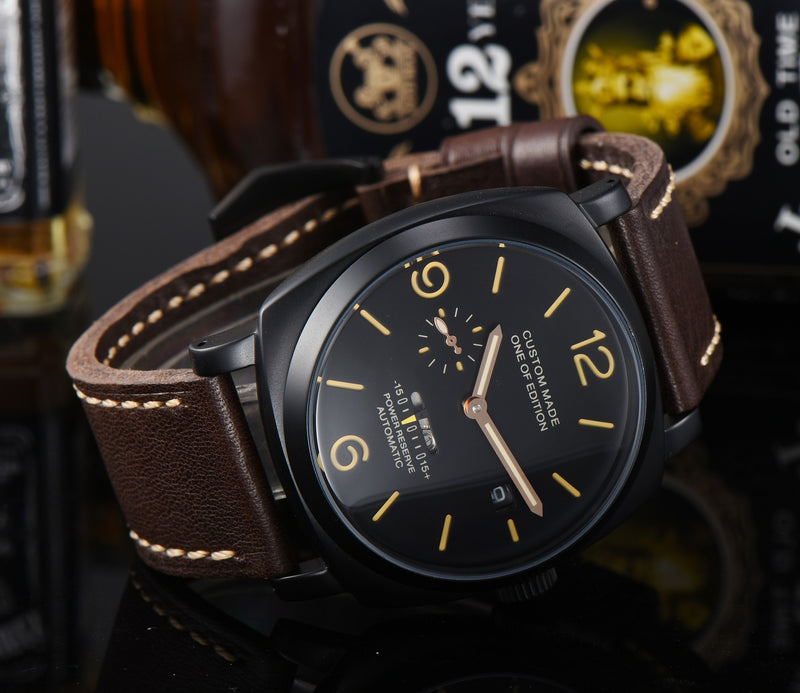 Parnis Military 47mm Self-winding Watch Men's Leather Belt / Suit Popular Luxury Brand / Waterproof / Recommended P45