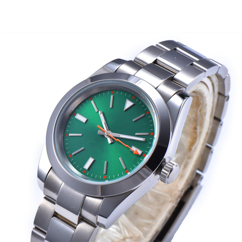 PARNIS Men's self-winding watch / high quality movement / oyster green / suit, popular luxury brand / waterproof