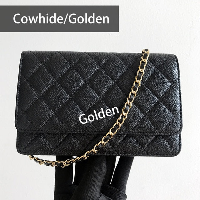 luxury brand woc fashion simple small square bag women's designer high quality real leather chain mobile phone shoulder handbags