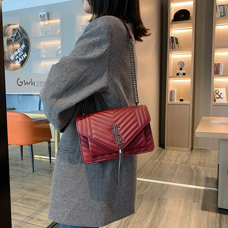 luxury handbags women bags designer 2021 women leather messenger bag sac a main tassel chains shoulder bag female handbag ladies