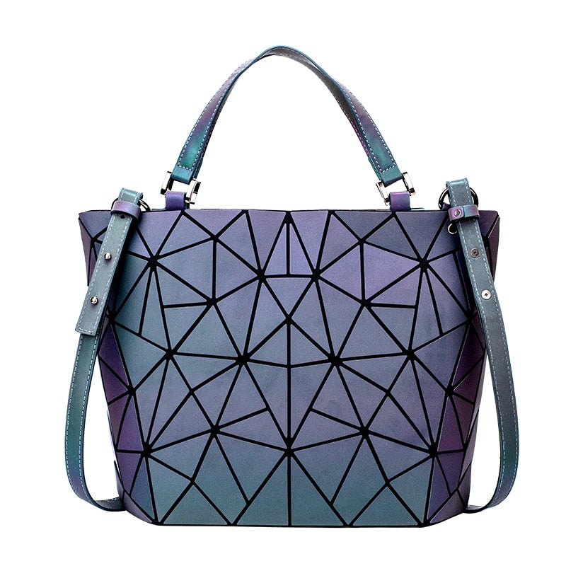 new Luminous bao bag reflective geometric bags for women 2020 Quilted Shoulder Bags Plain Folding female Handbags bolsa feminina