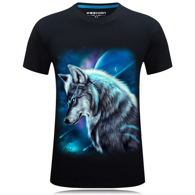 one piece T-Shirt Men Wolf 3D Printed Cotton Funny T shirts Unisex tee shirt homme Brand Clothing summer top camisetas hombre
