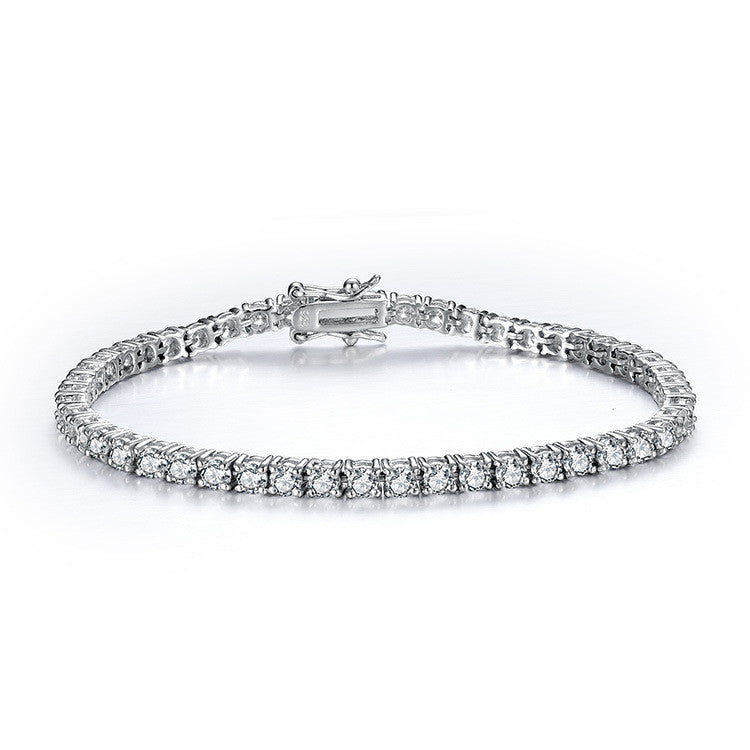 Sterling silver jewelry  925 stamp classic tennis bracelet prong setting cubic zirconia bracelets for women gifts