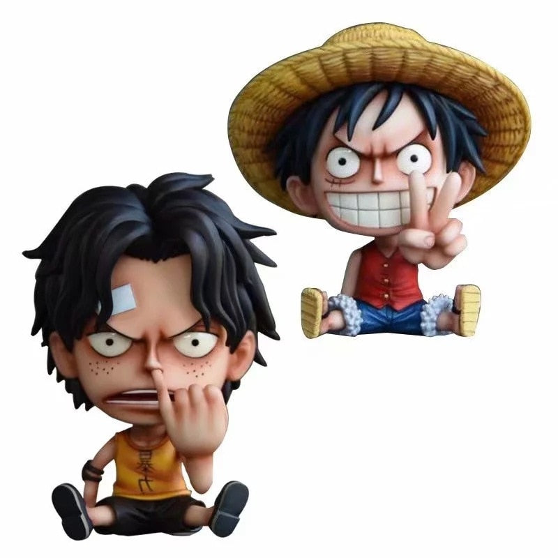 9/10cm PVC Animal Cartoon Figures One Piece Ace Sabo Action Figures Luffy Figure Sabo Luffy Toys Figurine Doll Collection Model