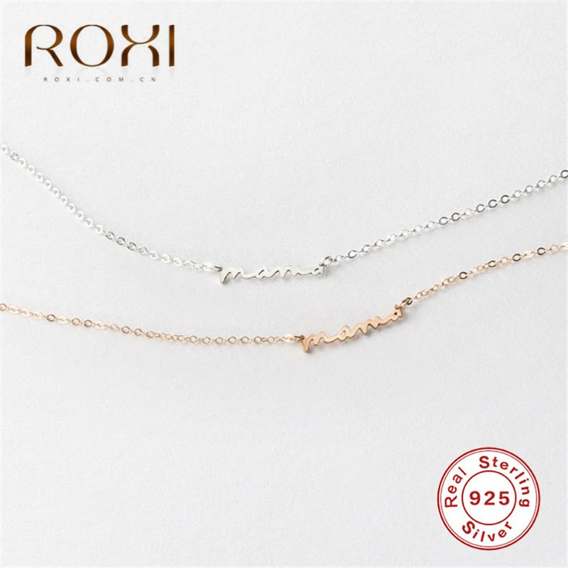 ROXI Mama Mom Mommy Letters Necklace Name Initial Necklace Lovely Gift for Mom 100% 925 Sterling Silver Necklaces & Pendants