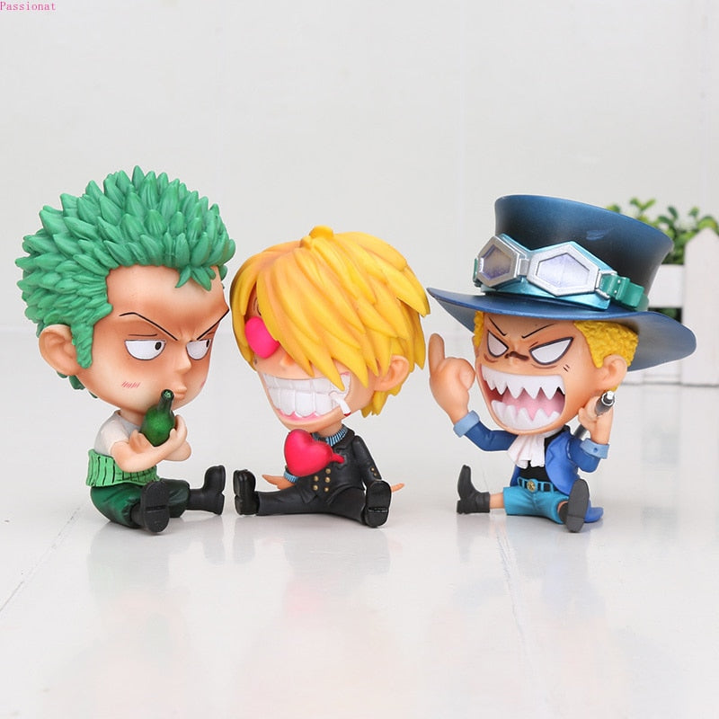 One Piece GK Q kid luffy usopp nami sabo Luffy Ace Chopper Sanji Roronoa Zoro Childhood Ver Action Figure Model Toy PVC