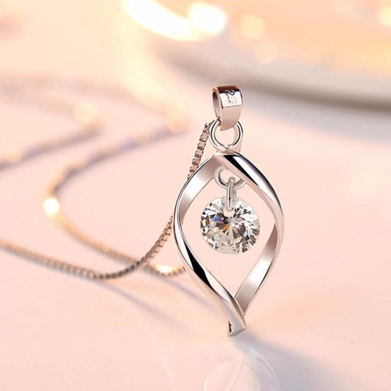 NEHZY 925 sterling silver women's fashion new jewelry high quality crystal zircon retro simple pendant necklace long 45CM