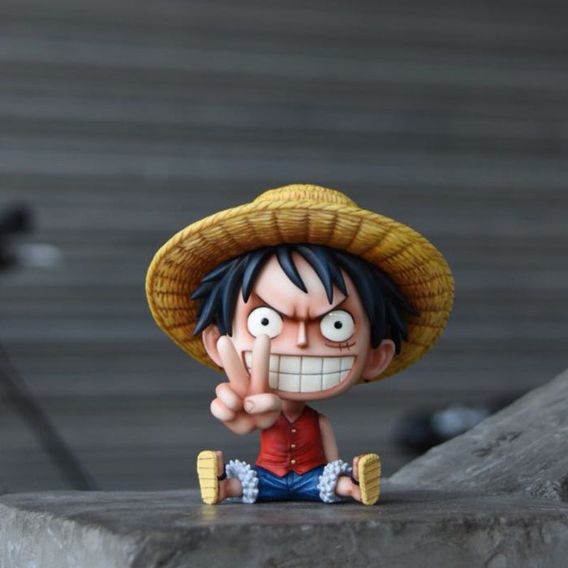 9/10cm PVC Animal Cartoon Figures One Piece Ace Sabo Action Figures Luffy Figure Sabo Luffy Toys Figurine Doll Collection Model