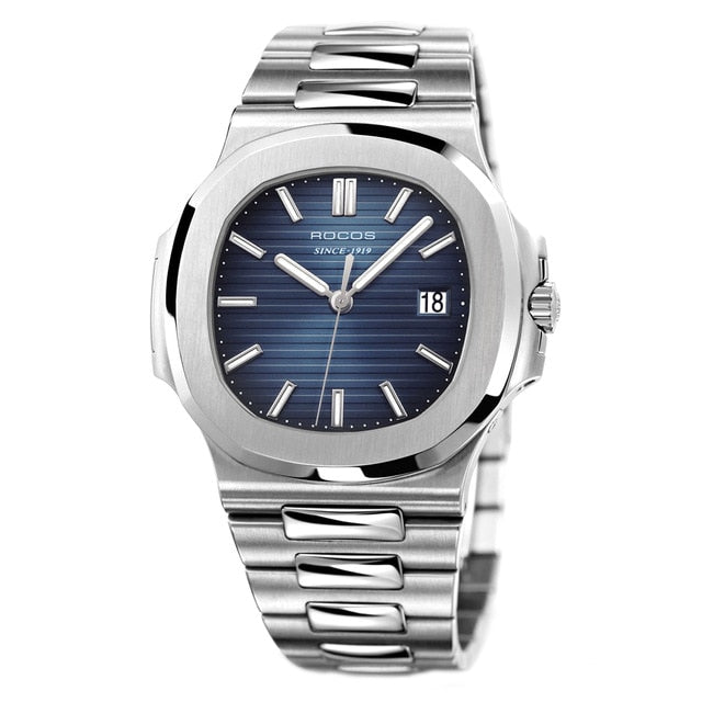 ROCOS 2020 New Fashion Men's Automatic Mechanical Watches Classic Waterproof Steel Strip WristWatch Luxury Casual Watch R0139
