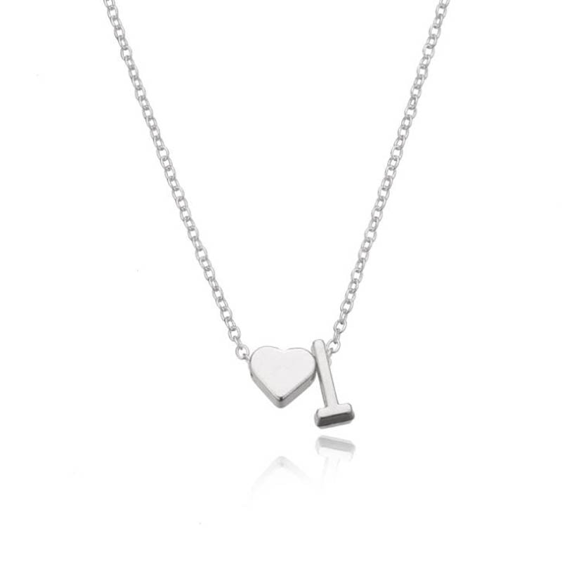 Fashion Tiny Heart Dainty Initial Letter Name Necklaces Choker Chain Necklace For Women Gold Color Pendant Jewelry Gift Collier