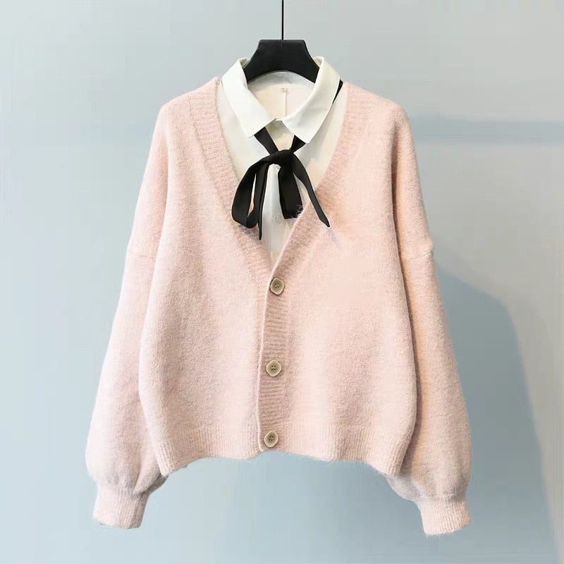 H.SA 2020 Winter Women Cardigans Cashmere Sweater Knitted Jacket Girls Korean Chic Tops Woman's Sweaters jersey knit Cardigans