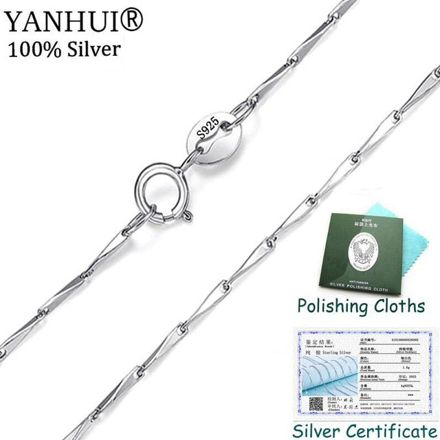 YANHUI Multiple Classic Styles Real 925 Sterling Silver Necklaces Slim Thin Snake Chains Necklace Women Body Box Chain For Woman