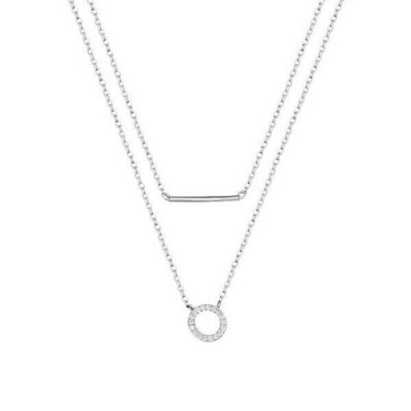 100% 925 Sterling Silver Necklace For Women double layered CZ Necklace Bohemian Long Chain Necklaces Statement fine Jewelry