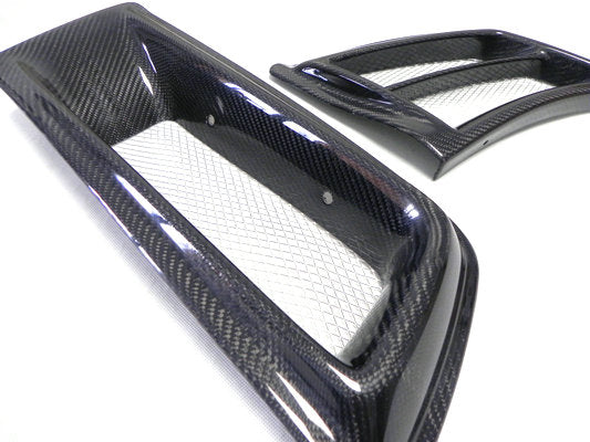 UK V-Spec Carbon Fiber Front Bumper Vent Glossy Finish Air Intake Duct Fibre Drift Body Kit For Nissan Skyline R34 GTR