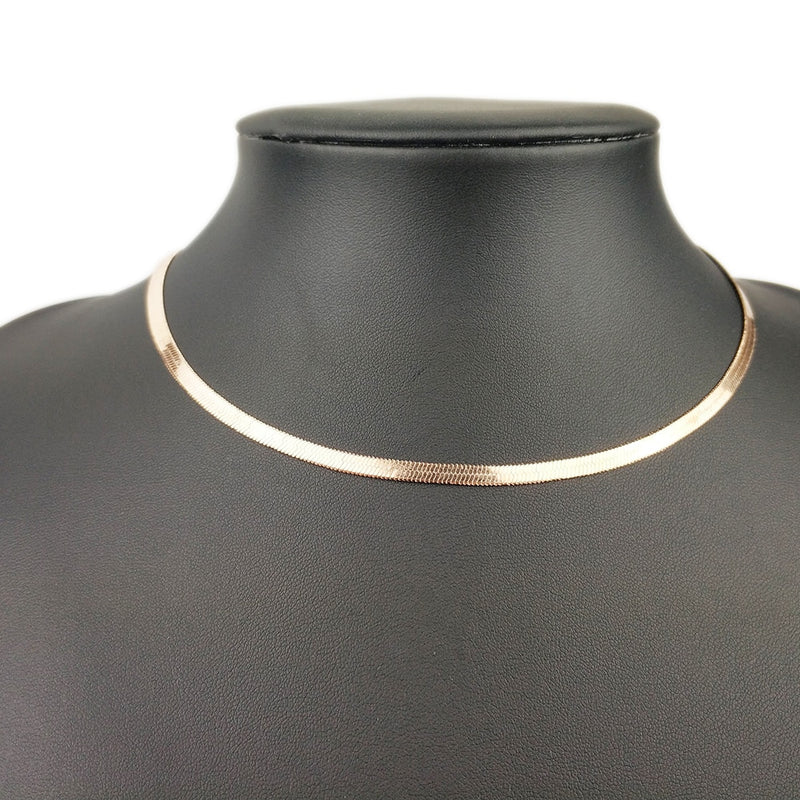women necklace Gold Blade Chain on Neck Choker Necklace Women Sexy Flat Snake Chain Jewelry Gift Clavicle chocker Necklaces